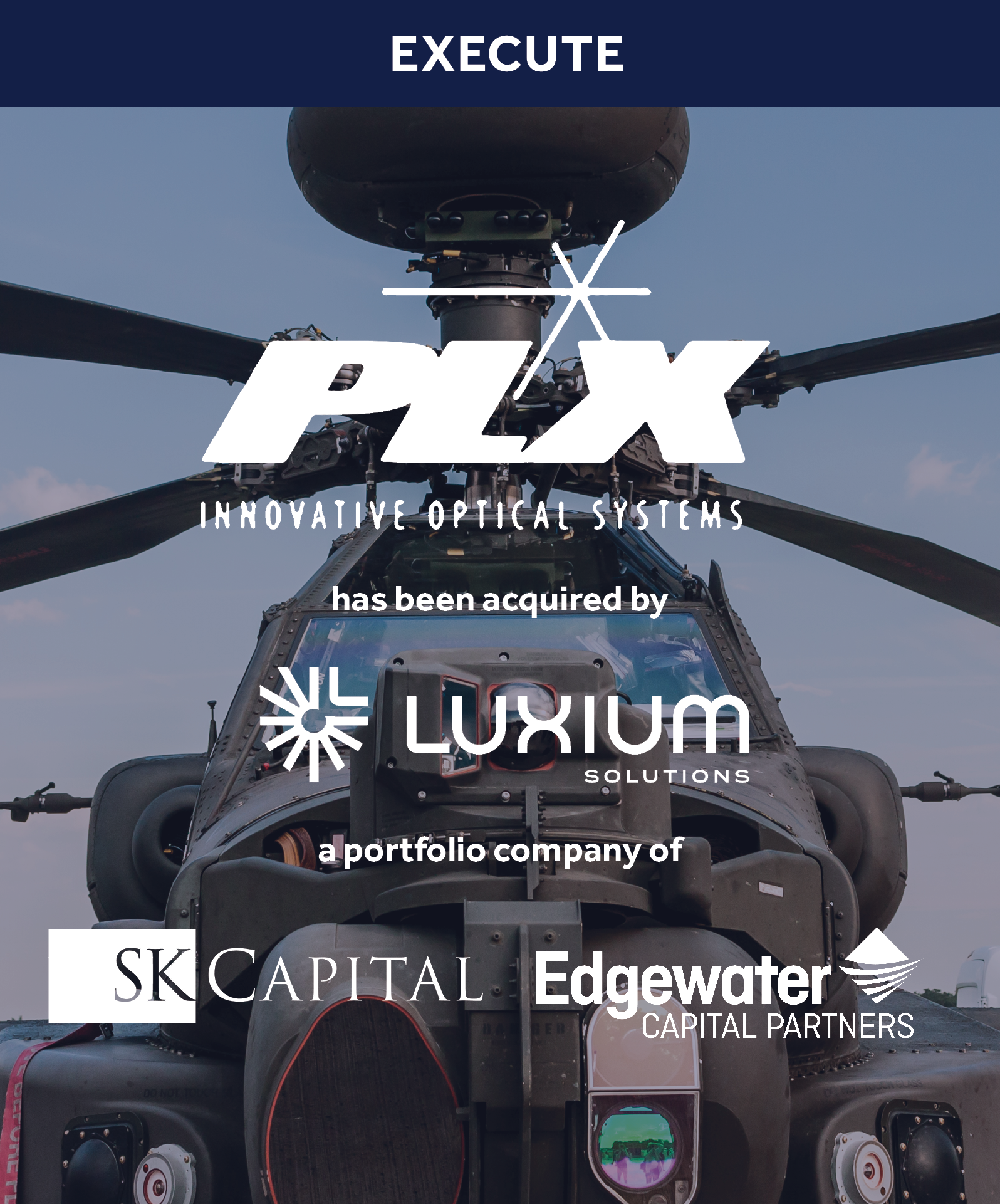 apache helicopter with deal logos for PLX over the top in white